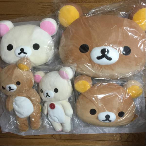 新品未開封 リラックマ ぬいぐるみ クッション セット こまくら_1