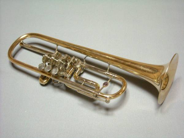 独製　B&S　ゴールドブラス　ロータリートランペット　動画あり