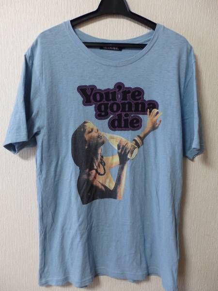 ヒステリックグラマー Tシャツ 水色 プリント L メンズ ヒステリック