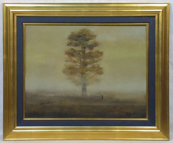 岡野浩二　「霧の中」　額装１０号　象徴表現が光る、逸品です