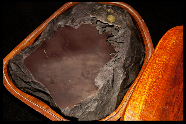 ◆天香楼◆端渓老坑天然虫喰硯　唐物 端渓硯AA2664