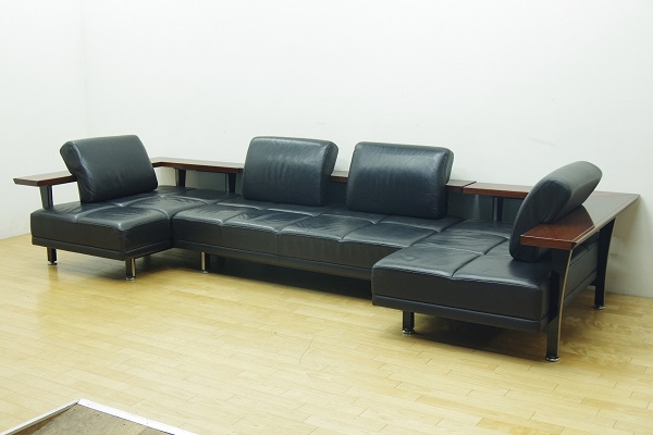 美品 森繁 モリシゲ 本革 カウチソファ セパレート IDC大塚家具