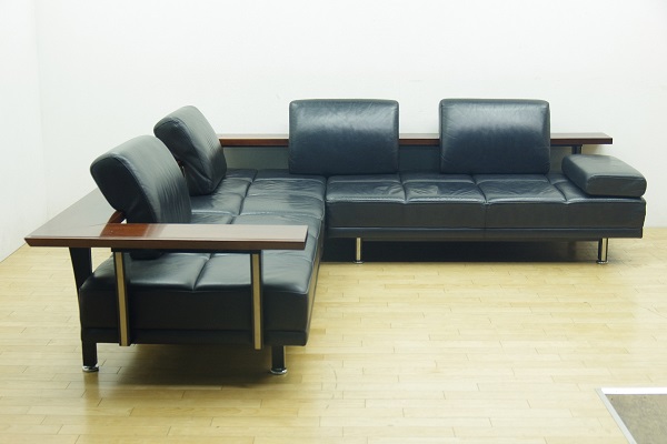 美品 森繁 モリシゲ 本革 カウチソファ セパレート IDC大塚家具
