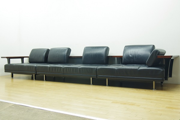 美品 森繁 モリシゲ 本革 カウチソファ セパレート IDC大塚家具