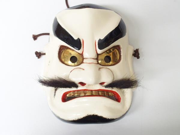 ☆骨董品 無形文化財 備中神楽面 赤木冨岳作 稲田姫 素戔鳴