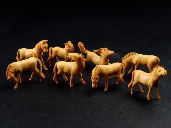 古美術 本象牙保障 馬 置物 八点 古作 細密細工 極上品 時代物 Yahoo