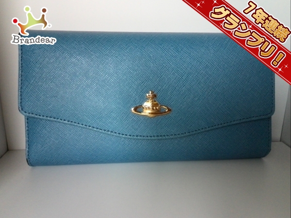 【新品未使用】VivienneWestwood 長財布　ブルーエナメル ヴィヴィアンウエストウッド ラウンドファスナーエナメル長財布 ブルー