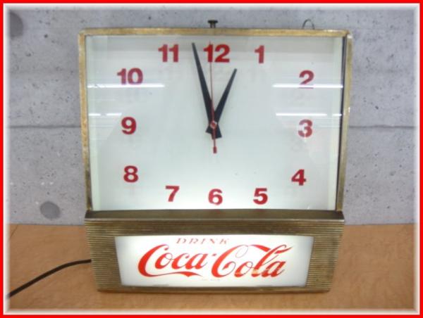 当時物 1960年代? コカ・コーラ Coke 掛け時計　行燈付き