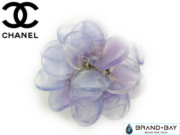 シャネル ブローチ カメリア パープル 花 フラワー 紫 シャネル CHANEL