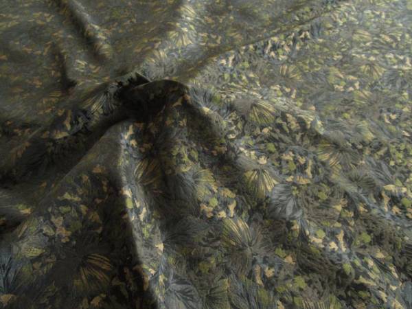 K134　高級イタリア輸入タフタジャガード生地　緑×ゴールド　1M