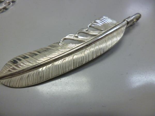 Wingrock 特大フェザー シルバー　インディアンジュエリー WING ROCK ウイングロックシルバー特大フェザー WING ROCK (ウィング