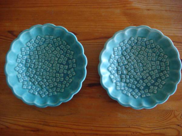 *益子焼 よしざわ窯 トルコブルー あじさいのお皿*