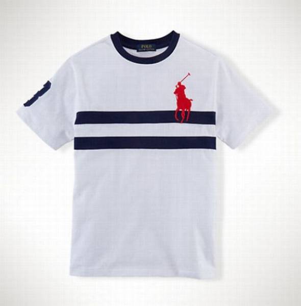 ★ラルフ★正規品 ライン入ビッグポニーT ホワイト BoysXL/170★