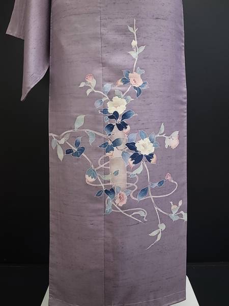 ★ｎａａｎａ5656★r009．未使用品 加賀白山紬 桜の花訪問着