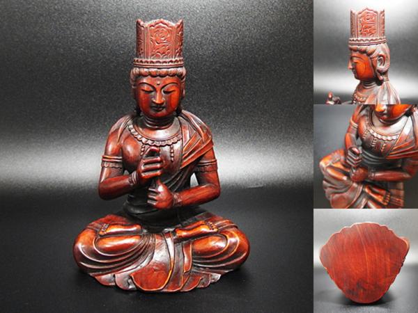 中国仏教美術 清時代 黄楊木座像観音像 【希少品】 ⑤