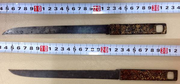 江戸時代保証忍者刀用小柄鋸日本刀忍術手裏剣古武器道具