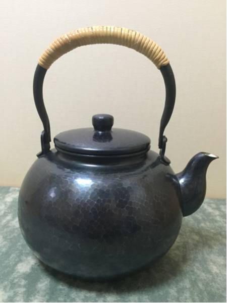 清穂堂 鎚起銅器 水注 湯沸 共箱付 茶道具 銅瓶 急須 槌目 清穂堂 鎚起