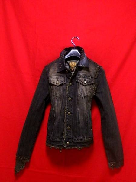 Midas 美タイトデニムGジャン / 上質本革レザー スタッズ 5351 M