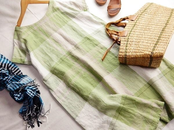 新品☆SM2 サマンサ☆ワンピース チェック リネン100% スタジオ