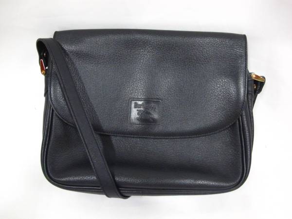 146G911F☆Burberrys バーバリー レザー ショルダーバッグ 黒