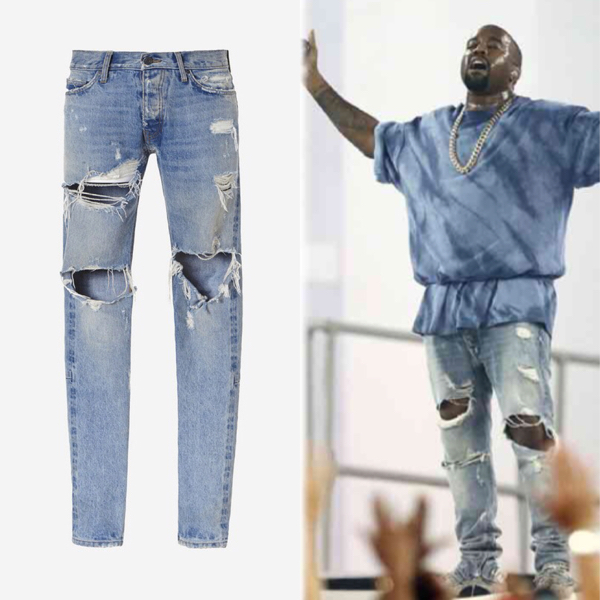 L〉FEAR OF GOD 型 デストロイクラッシュダメージデニム OF FEAR GOD 