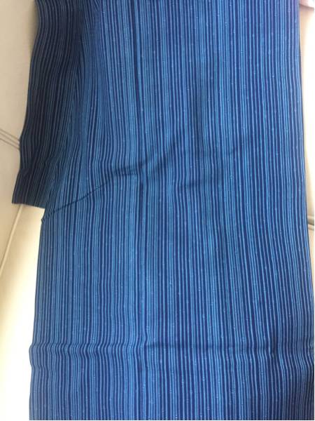 竺仙 浴衣 竹の縞 コーマ地 正藍