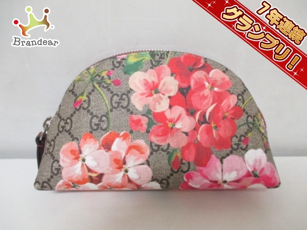 グッチ ポーチ 新品同様 GGブルームス 431380 PVC(塩化ビニール)