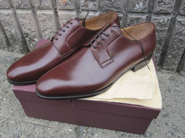 未使用エンツォボナフェEnzo bonafeプレーントゥ茶色ブラウン