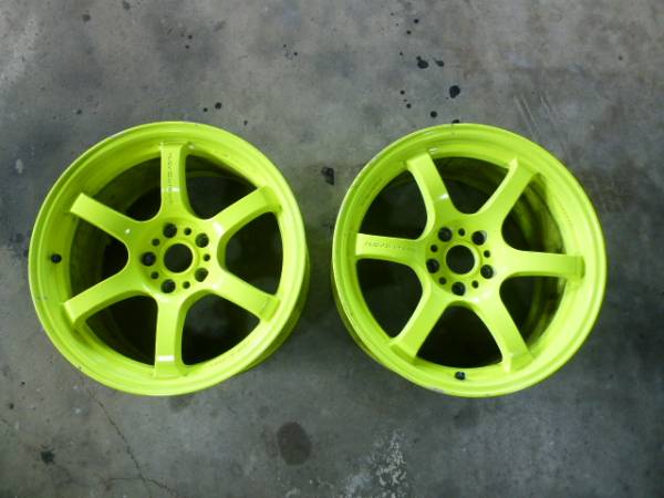 ★RAYS グラムライツ５７Ｄ★9.5J+22★TE37 レイズ 蛍光イエロー