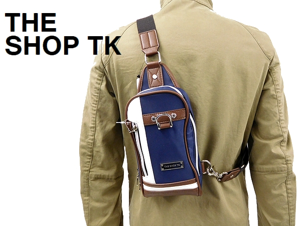 新品 タケオキクチ TK ナイロン切替 ミニボディバッグ 紺