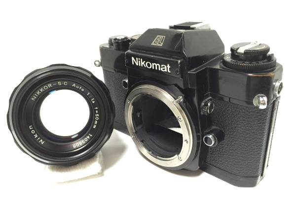 Nikomat フィルム一眼レフカメラ NIKKOR-S.C 50mm ☆極上☆ NIKON EL Nikomat + Nikkor-S.C Auto 50mm F1.4 ☆783 家電