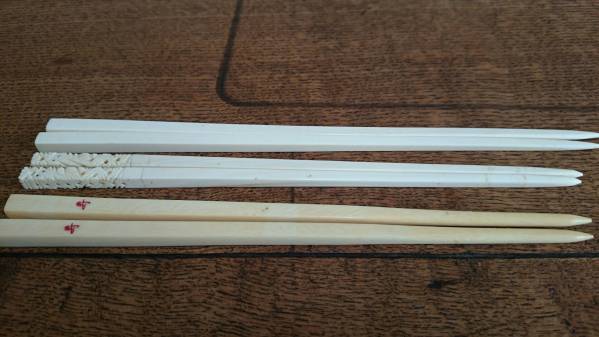 本象牙 箸3組6本まとめて 総重量54g