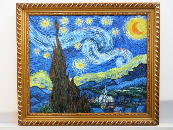 ○直筆保証○『星月夜』 厚塗り ゴッホ 見事な複製絵画 12号 ホビー