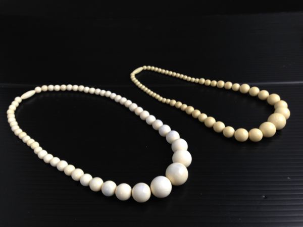 1円～本象牙 数珠 ネックレス 2点セット 6Ｇ150060＃