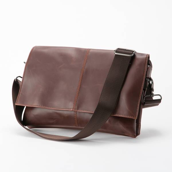 【Italian Style】メンズ レザー ショルダーバッグ ブラウン