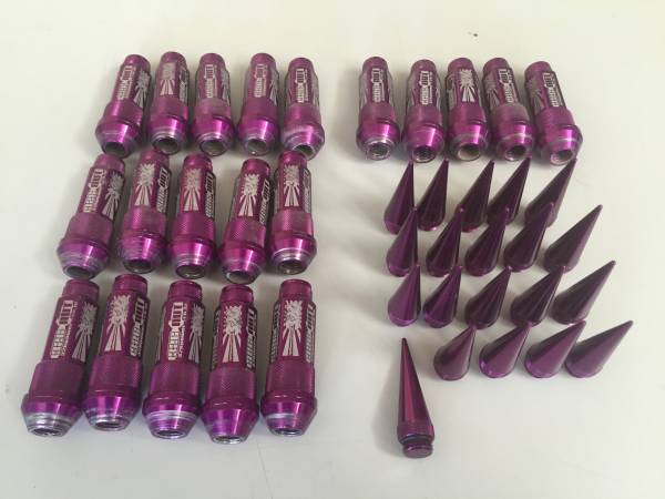 紫パープル】ラグナット ロングナット アルミナット キャップ付 326