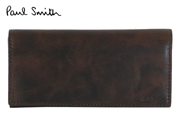 新品 ポールスミス 長財布 小銭入れ付 二つ折り 牛革 ブラウン