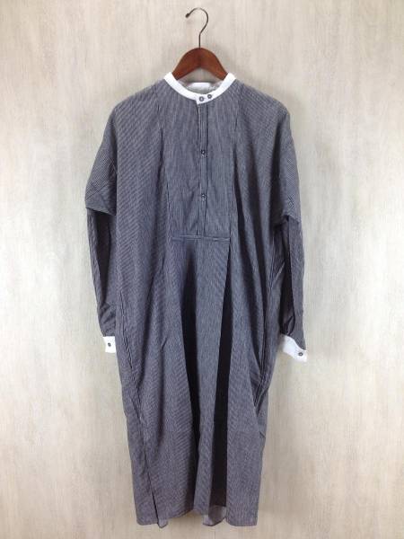 45rpm◆バンドカラープルオーバーシャツワンピース/-/コット …