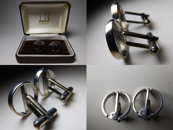 dunhill ダンヒル ラウンド ロゴ カフス カフリンクス シルバー925【い