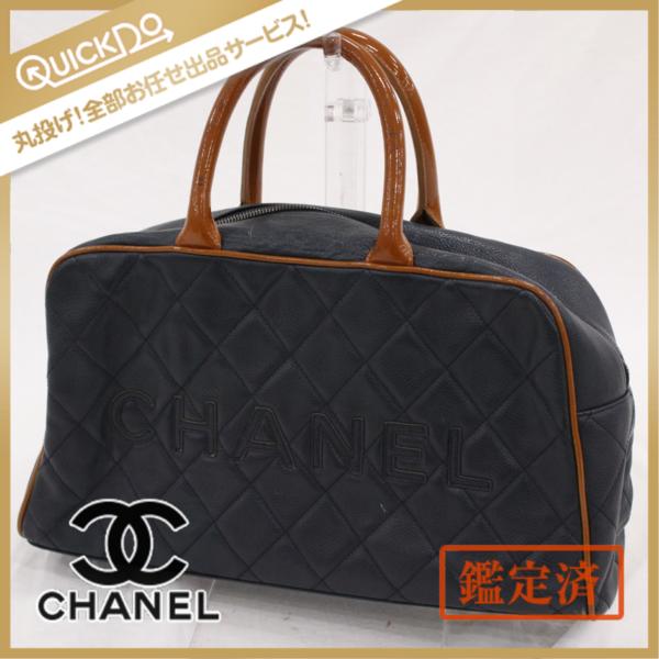 シャネル キャビアスキン レザー ハンドバッグ レザー