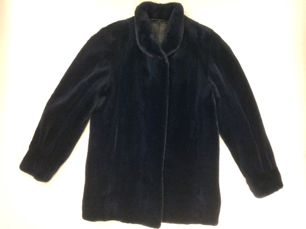 116◆美品【SAGA】ネイビー◆シェアードミンク セミロングコート