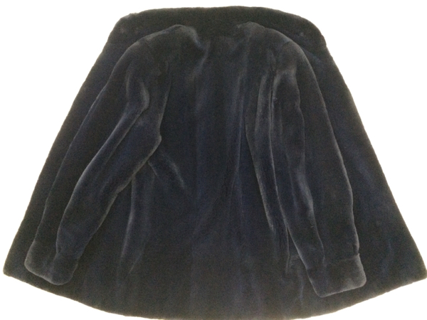 116◆美品【SAGA】ネイビー◆シェアードミンク セミロングコート