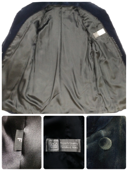 116◆美品【SAGA】ネイビー◆シェアードミンク セミロングコート