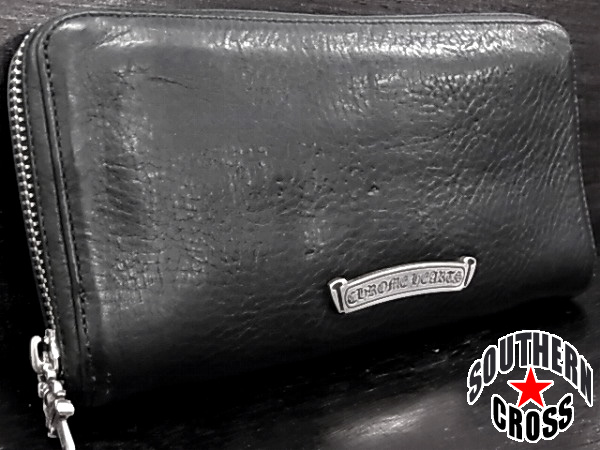 ■CHROME HEARTS/クロムハーツ REC-Fジップウォレット/プレーン