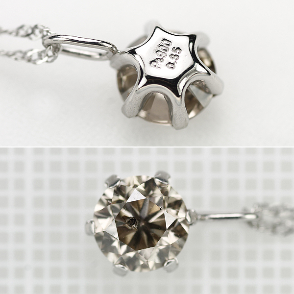 Pt ブラウンダイヤ ネックレス D0.65ct SELBY ブラウンダイヤモンド 