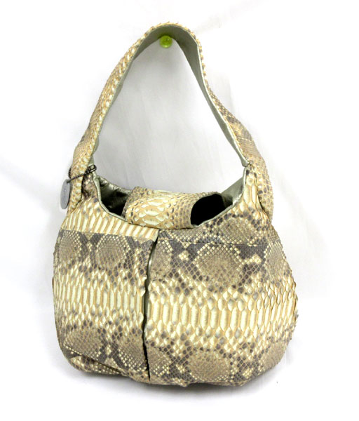 送料無料■pz152■パイソン　ハンドバッグ　JRA認定 日本製