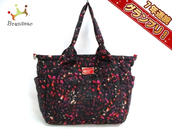 マークバイマークジェイコブス ハンドバッグ 黒×マルチ