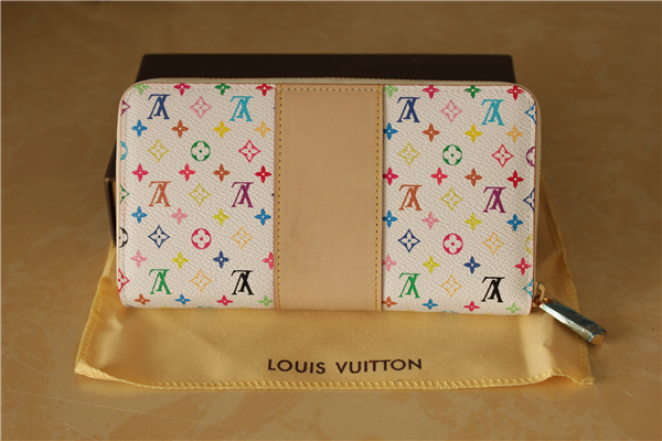 VUITTON ノベルティ長財布 ルイヴィトンマルチカラーホワイトノベルティ長財布 ルイヴィトン