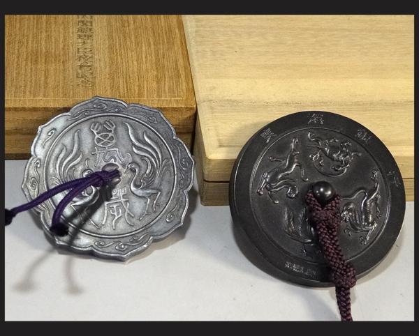 緑屋*南■純銀文鎮 造幣局銅文鎮 ２点 共箱付/銀文鎮重さ85g *h