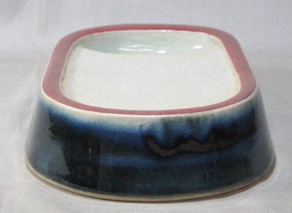 ★　書道具　神楽の窯　「奥田康博作　呉洲釉　陶硯　」桐共箱付